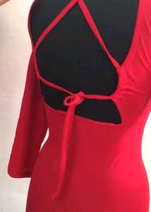Red Backless Bodycon Dress