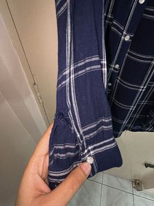 Blue Plaid Long Sleeve Shirt