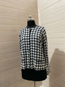 Houndstooth Print cardigan