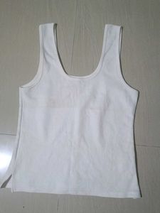 White Tank Top- woolen