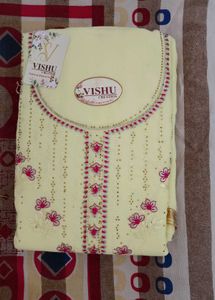 Pink 🌸and Yellow Embroidery Kurta Set