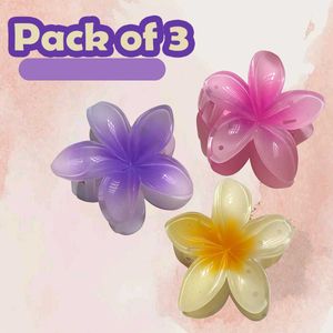 Flower Hair Claw Clips - Set of 3