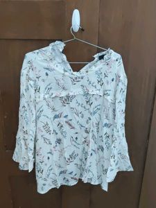 Floral Ruffle Blouse - XL