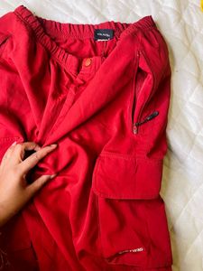 Red Cargo Pants &amp; Graphic Bodysuit Bundle