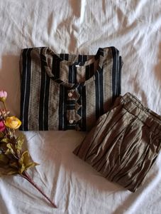 Striped Straight Kurta Set🖤