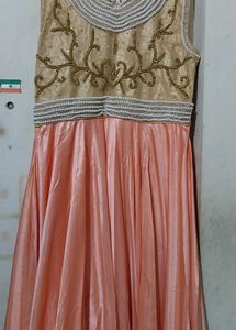 Peach &amp; Golden Function Wear Gown