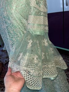 🎉offer Mint Green Embroidered Party Dress
