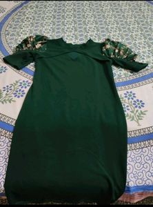 Green Floral Sleeve Dress