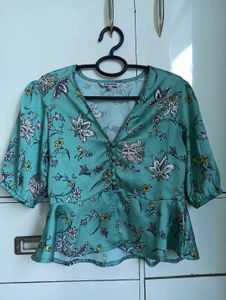 Floral Print Peplum Top