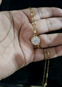 Anti-tarnish Rotating Pendant With Chain