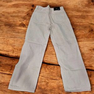 Cream High-Waist Wide-Leg Denim Jeans for Women
