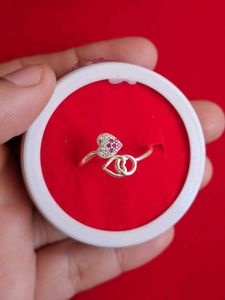 Heart Detail Adjustable Silver Ring