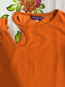 Uptownie Orange Cut-out Top