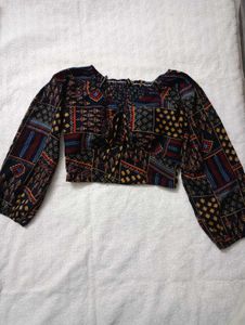 Padded Printed Crop Top