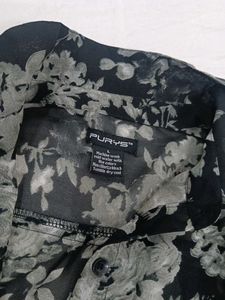 Floral Print Sheer Blouse