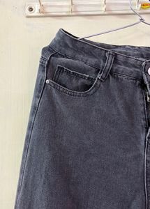 Black Wash Wide Leg Jeans