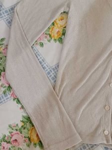 Beige  Ribbed Basic fitted Top