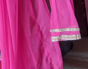 Rani Pink Shrug With Lace Work