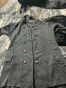 Stylish Gray Button-Down Coat