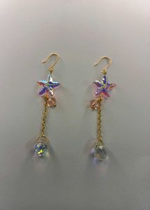 Cute Lightweight Golden Starfish Handmade Earrings