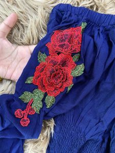 URBANIC Embroidered Off-Shoulder Top