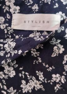 Navy blue floral spaghetti strap top