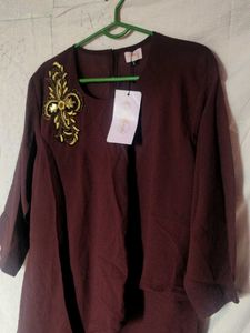 Elegant Maroon Asymmetrical Dress