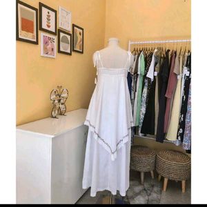 White Lace Trim Layered Dress