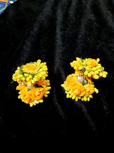 Floral Earrings Pink N Yellow