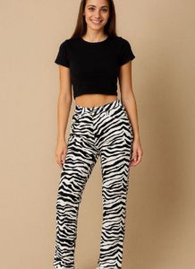 Mango Zebra Print Straight jeans