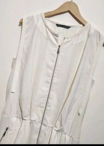 Off White Cut Sleeves Dress For 36 Bust