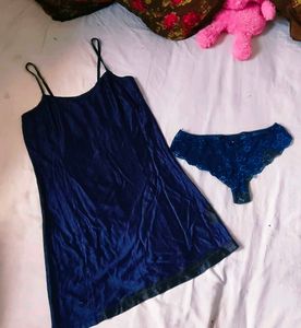 Navy Blue Nightyi & Panty Set