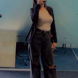 Ripped Wide Leg Jeans