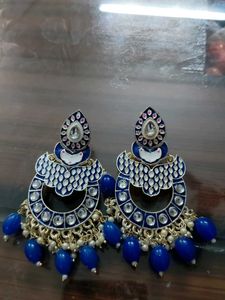 Blue Beaded Earrings