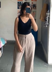 Linen Wide Leg Pants And Top