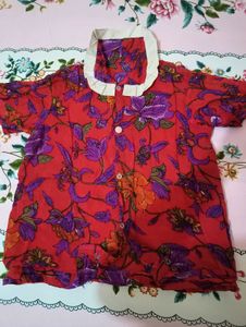 Vintage Floral Short Sleeve Top For Women