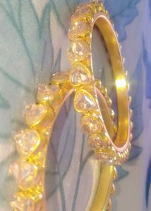 Gold Heart Bangle Set