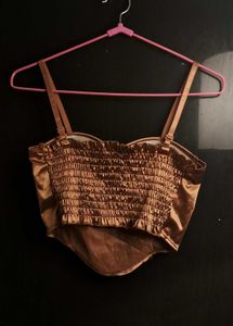 Bronze Satin Corset Top