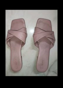 Chic Pink Crisscross Slides