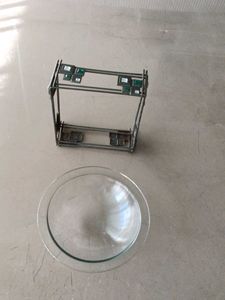 Glass Bowl with Metal Stand