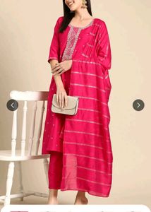 Libas Women Floral Yoke Design Kurta with Trousers