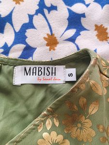 Green floral blouse
