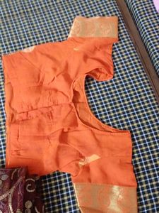 printed orange saare
