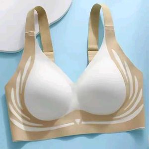 Comfy Beige Wireless Gather Bra