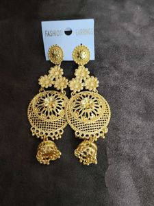 Golden Jhumka Earrings