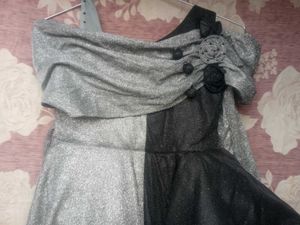 Silver and Black Prom Dress