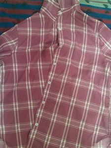 Burgundy Plaid Button-Down Shirt