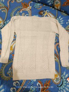 Handmade White Pullover Sweter