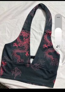 Dragon Print Halter Top
