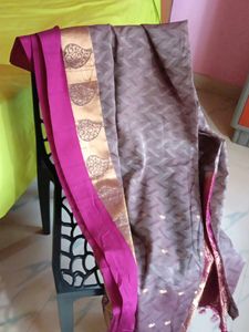 Burgady&amp;Mauve Rich Saree(Fresh Piece)